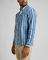 MĘSKA KOSZULA MATERIAŁOWA LEE RIVETED SHIRT INDIGO L66IKODK 112116432